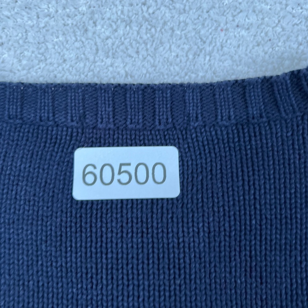 Nautica Mens‎ XL Navy Blue Cotton Knit Sweater American Flag Sail Graphic VTG - Picture 10 of 10